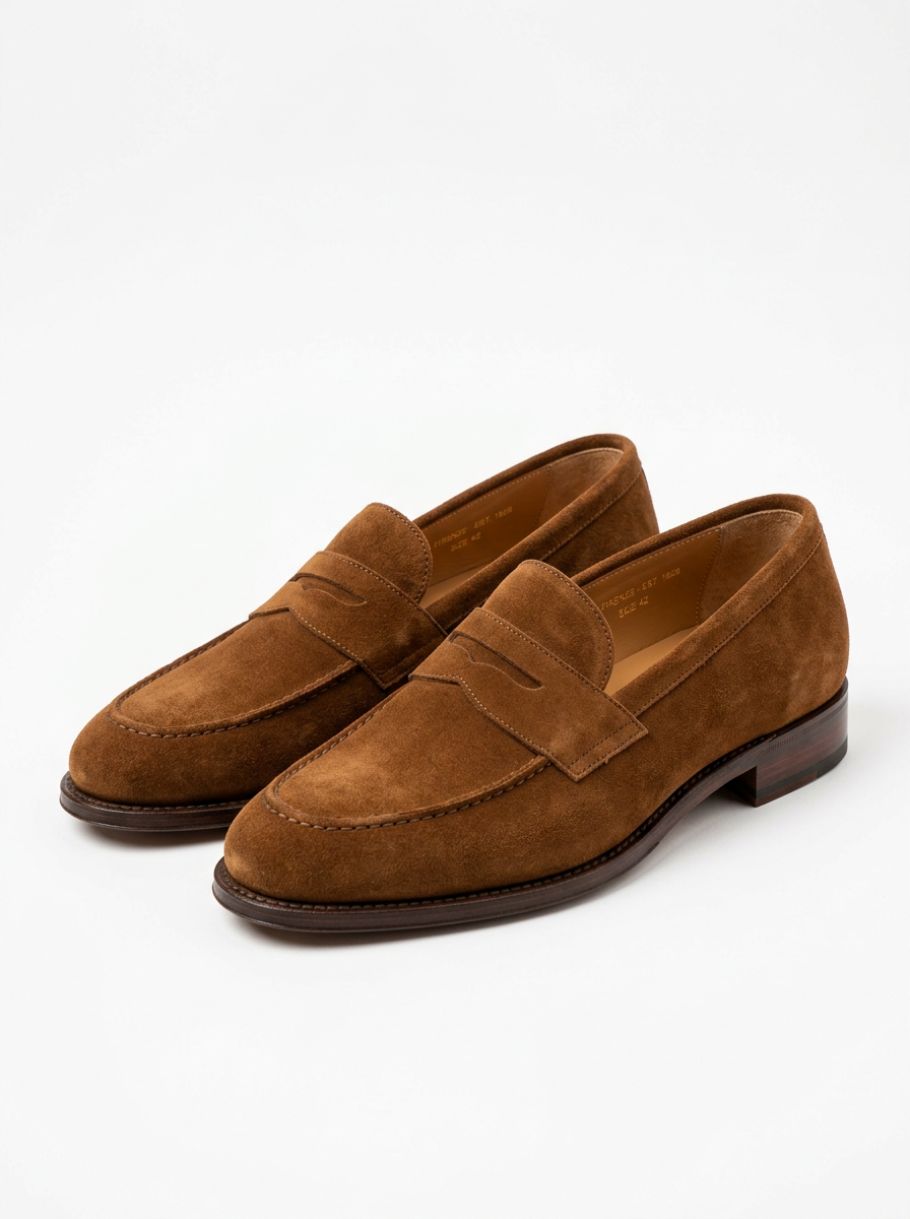 Calfskin Suede Penny Loafers